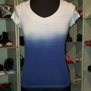 Ann Taylor blue white top size xs